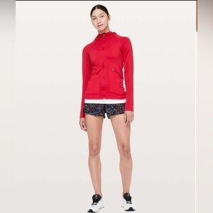 Nike Dri Fit Hoodie‎ Womens Sz M Red Full Zip Logo Athletic Gym Workout